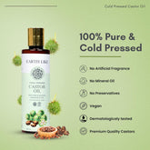 EARTH LIKE Cold Pressed Castor Oil (200ml) for Healthy Hair and Skin | Nourishes, Deeply Moisturizes & Promotes Hair Growth | All Hair & Skin Types | Sulphate & Parabean Free, No Mineral & Silicon Oil